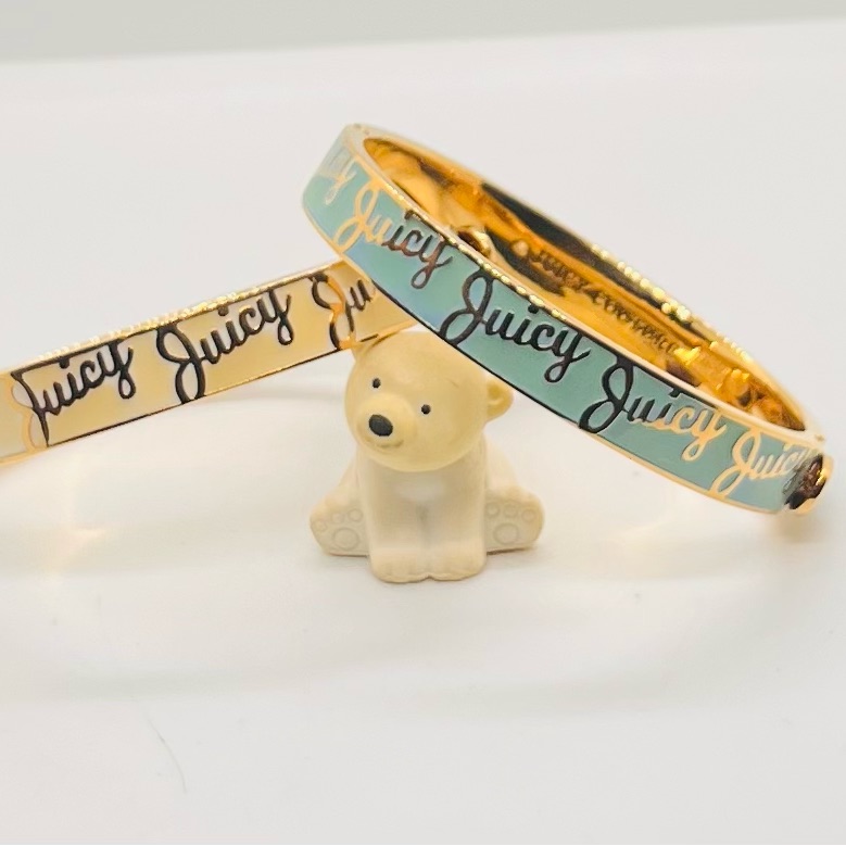 Nwot Juicy Couture Color Enamel Bangle Bracelet Set Of 2 55$